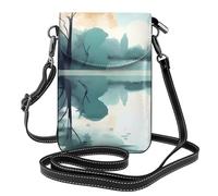 Petit sac à main pour téléphone portable 19,3 x 12,4 cm YYHHAOFA Fallen leaves on a tranquil lake Picture Tendance, pratique, multifonctionnel en cuir à rabat pour femme