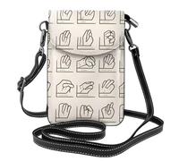 Petit sac à main pour téléphone portable 19,3 x 12,4 cm YYHHAOFA Langue des signes de l'alphabet Image tendance, pratique, multifonction en cuir à rabat pour femme