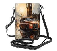 Petit sac à main pour téléphone portable 19,3 x 12,4 cm YYHHAOFA London Color taxi image, tendance, pratique, multifonctionnel en cuir à rabat pour femme