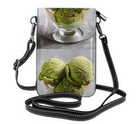 Petit sac à main pour téléphone portable 19,3 x 12,4 cm YYHHAOFA Matcha Ice Cream Image tendance, pratique, multifonctionnel en cuir à rabat pour femme