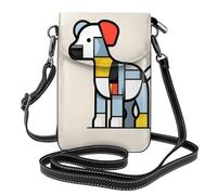 Petit sac à main pour téléphone portable 19,3 x 12,4 cm YYHHAOFA Mondrian abstractionisme petit animal image tendance, pratique, multifonction en cuir à rabat pour femme