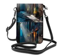 Petit sac à main pour téléphone portable 19,3 x 12,4 cm YYHHAOFA The sunshine in the alley Picture Tendance, pratique, multifonction en cuir à rabat pour femme