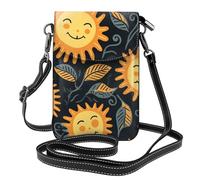 Petit sac à main pour téléphone portable 19,3 x 12,4 cm YYHWHJDE goodlooking Hello Sunshine Motif tendance, pratique, multifonction en cuir à rabat pour femme