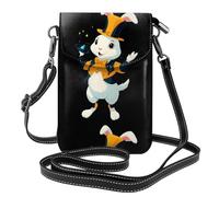 Petit sac à main pour téléphone portable 19,3 x 12,4 cm YYHWHJDE Lapin tenant un chapeau magique, tendance, pratique, multifonction en cuir à rabat pour femme