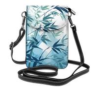 Petit sac à main pour téléphone portable 19,3 x 12,4 cm YYHWHJDE motif bambou droit tendance, pratique, multifonction en cuir pour femme