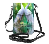 Petit sac à main pour téléphone portable 19,3 x 12,4 cm YYHWHJDE motif deux aigrettes tendance, pratique, multifonctionnel en cuir pour femme