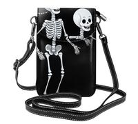 Petit sac à main pour téléphone portable 19,3 x 12,4 cm YYHWHJDE Motif squelette invisible tendance, pratique, multifonction en cuir pour femme