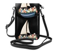 Petit sac à main pour téléphone portable 19,3 x 12,4 cm YYHWHJDE Petit voilier chargé de fleurs Tendance, pratique et multifonctionnel pour la marche, le camping, le shopping, les voyages