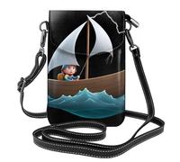 Petit sac à main pour téléphone portable 19,3 x 12,4 cm YYHWHJDE Petit voilier dans les vagues, tendance, pratique et multifonctionnel pour la marche, le camping, le shopping, les voyages