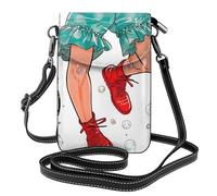 Petit sac à main pour téléphone portable 19,3 x 12,4 cm YYHWHJDE rouge valise de voyage motif voyageur tendance, pratique, multifonction en cuir pour femme