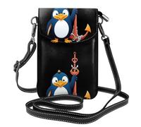 Petit sac à main pour téléphone portable 19,3 x 12,4 cm YYHWHJDE Silly Pingouin Capitaine Motif tendance, pratique et multifonctionnel pour la marche, le camping, le shopping, les voyages