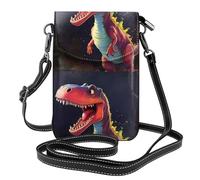 Petit sac à main pour téléphone portable de 19,3 x 12,4 cm - Imprimé dinosaure à grande bouche - Tendance et pratique - Multifonctionnel - En cuir - Pour femme