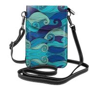 Petit sac à main pour téléphone portable, imprimé aigle patriotique, sac à bandoulière avec sangle réglable, parfait pour les voyages et un usage quotidien, Motif rayé océan, Taille unique