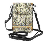 Petit sac à main pour téléphone portable, motif carte au trésor du labyrinthe, sac à bandoulière à imprimé floral, mini portefeuille en cuir synthétique avec bandoulière, fermeture magnétique