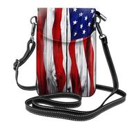 Petit sac à main romantique pour téléphone portable avec imprimé lavande violet - Sac à bandoulière en cuir pour un usage quotidien, les voyages et le shopping, États-Unis Drapeau, Taille unique
