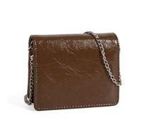 Petit sac à main tendance pour femme avec chaîne à bandoulière en cuir PU portable porte-monnaie rouge à lèvres organisateur écouteurs, marron