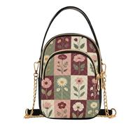 Petit sac à main toutes saisons avec poignée supérieure | Mini sac à main résistant aux taches et facile à nettoyer au quotidien Motif floral botanique Rose