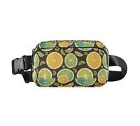 Petit sac banane abstrait marbré texturé avec sangle réglable pour voyage, gym, travail, Vert kiwi citron vert, 1 Size