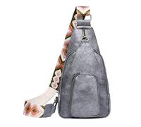 Petit sac banane en cuir pour femme, sac à bandoulière pour femme, sac à bandoulière littéraire, gris, Taille unique, Sacs à dos de voyage
