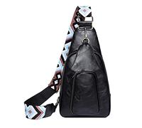 Petit sac banane en cuir pour femme, sac à bandoulière pour femme, sac à bandoulière littéraire, Noir , Taille unique, Sacs à dos de voyage