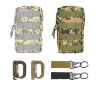 Petit sac banane militaire - 2 pièces sac banane de randonnée, poches tactiques, sac militaire compact, petit sac banane EDC avec boucle en D + fermoir Hawksbill pour camping, chasse, trekking
