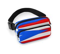 Petit Sac Banane Portable, Sac Banane Tendance avec Sangle réglable pour Homme et Femme, Motif Drapeau de Porto Rico