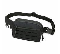 Petit sac banane pour homme et femme, sac banane de style militaire avec système MOLLE, résistant à l'eau et sangle réglable pour la course, la randonnée, les festivals, la salle de sport, noir, Small