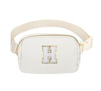Petit sac banane réglable avec lettre initiale pour femmes, filles, adolescentes, cadeaux mignons personnalisés, Lettre H, 1 lot de lettres initiales blanches