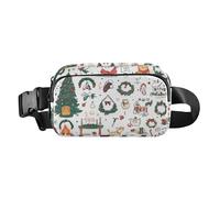 Petit sac banane tendance avec collage d'éléments de Noël pour femmes, hommes, adolescents