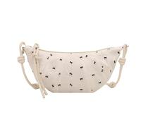 Petit Sac bandoulière en Toile for Femme avec Fermeture éclair et bandoulière réglable for Le Shopping(White)