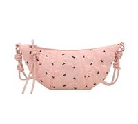 Petit Sac bandoulière en Toile for Femme avec Fermeture éclair et bandoulière réglable for Le Shopping(Pink)