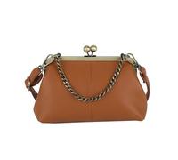 Petit Sac bandoulière for téléphone Portable, Porte-Cartes et Sacs à Main en Cuir PU avec Fermoir à Baiser, Sac à bandoulière Vintage avec réglable(Brown)