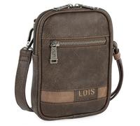 Petit sac bandoulière homme LOIS en eco-cuir marron 13x18x2 cm
