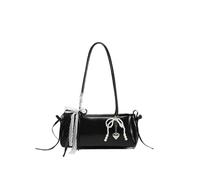 Petit sac carré élégant pour femme avec nœud décoratif, mini sac élégant d'inspiration vintage avec poignée sur le dessus, sac à main pour un usage quotidien, occasions spéciales, Noir , 12.59*4.72