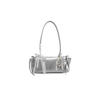 Petit sac carré élégant pour femme avec nœud décoratif, mini sac élégant d'inspiration vintage avec poignée sur le dessus, sac à main pour un usage quotidien, occasions spéciales, Argenté., 12.59*4.72