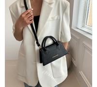 Petit sac carré léger style business décontracté avec double poignées, motif de lettres gaufré crocodile, convient aux femmes, aux étudiantes, aux nouveaux arrivants sur le lieu de travail, aux employ