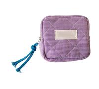 Petit sac cosmétique, sac à rouge à lèvres | Sacs de rangement portables pour filles - Sac cosmétique carré, portable, sac de voyage pour clés de voiture, écouteurs, pièces de monnaie, lilas, Voir