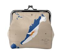 Petit sac de maquillage pour sac à main, sac de rangement pour cartes bancaires rétro compact et multifonction avec drapeau des îles Marshall Map03, noir, One Size, Art déco