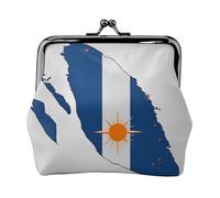 Petit sac de maquillage pour sac à main, sac de rangement pour cartes bancaires rétro compact et multifonction avec drapeau des îles Marshall Map04, noir, One Size, Art déco