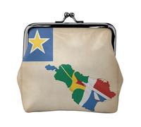 Petit sac de maquillage pour sac à main, sac de rangement pour cartes bancaires rétro compact et multifonctionnel avec drapeau des Seychelles, noir, One Size, Art déco