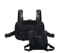 Petit sac de pêche, sac de pêche à la mouche avec plusieurs compartiments, pochette multifonction pour sports de plein air, course à pied, randonnée, camping, voyage, Noir , Refer to description