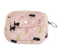 Petit sac de rangement floral pour pièces de monnaie, maquillage, carte, portefeuille, rouge à lèvres pour fille, joli matelassé, petit portefeuille de rangement floral, sac à main de maquillage, C