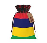 Petit sac de rangement léger et beau avec cordon de serrage imprimé drapeau de l'île Maurice pour divers festivals