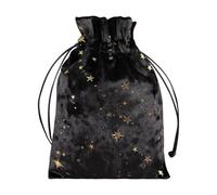 Petit sac de rangement pour cartes de tarot Divinations - Pour mariage, jeux de table, cartes oracle, bijoux, sac de tarot avec cordon de serrage, noir, Noir