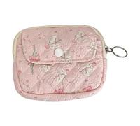 Petit sac de rangement pour filles et femmes - Portefeuille de dessin animé - Portefeuille matelassé - Motif floral - Pour pièces de monnaie - Petit sac de rangement matelassé, Bouquet de lapins