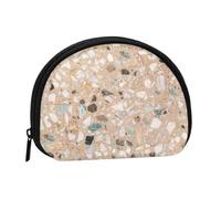 Petit Sac de Rangement pour Serviettes hygiéniques et Maquillage en Pierre Naturelle Terrazzo, Porte-Monnaie pour Femme