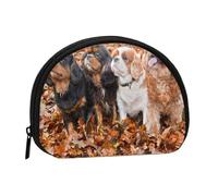 Petit Sac de Rangement pour Serviettes hygiéniques et Maquillage, Motif Chiots Cavalier King Charles Spaniel d'automne, Porte-Monnaie pour Femme