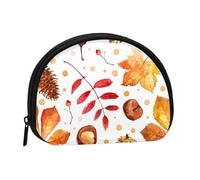 Petit Sac de Rangement pour Serviettes hygiéniques, Motif Feuilles botaniques d'automne, Porte-Monnaie pour cosmétiques et Femmes