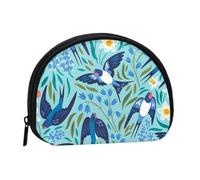 Petit Sac de Rangement pour Serviettes hygiéniques, Motif Hirondelles Volantes et Fleurs printanières, Porte-Monnaie pour Femme