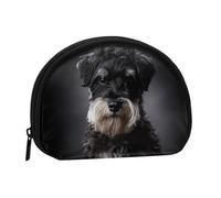 Petit Sac de Rangement pour Serviettes hygiéniques, Motif Portrait de Schnauzer, Gris foncé, Porte-Monnaie pour Femme